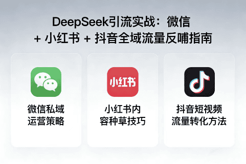 DeepSeek 引流实战：微信 + 小红书 + 抖音全域流量反哺指南-极客空间站