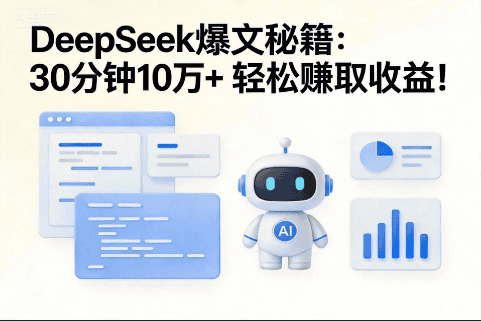🔥DeepSeek爆文秘籍：30分钟10万+，轻松赚取收益！-极客空间站