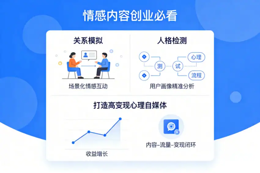 情感内容创业全攻略：关系模拟+人格基因检测项目怎么做？附AI工具爆款玩法-极客空间站