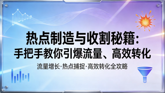 热点制造与收割秘籍：手把手教你引爆流量、高效转化-极客空间站